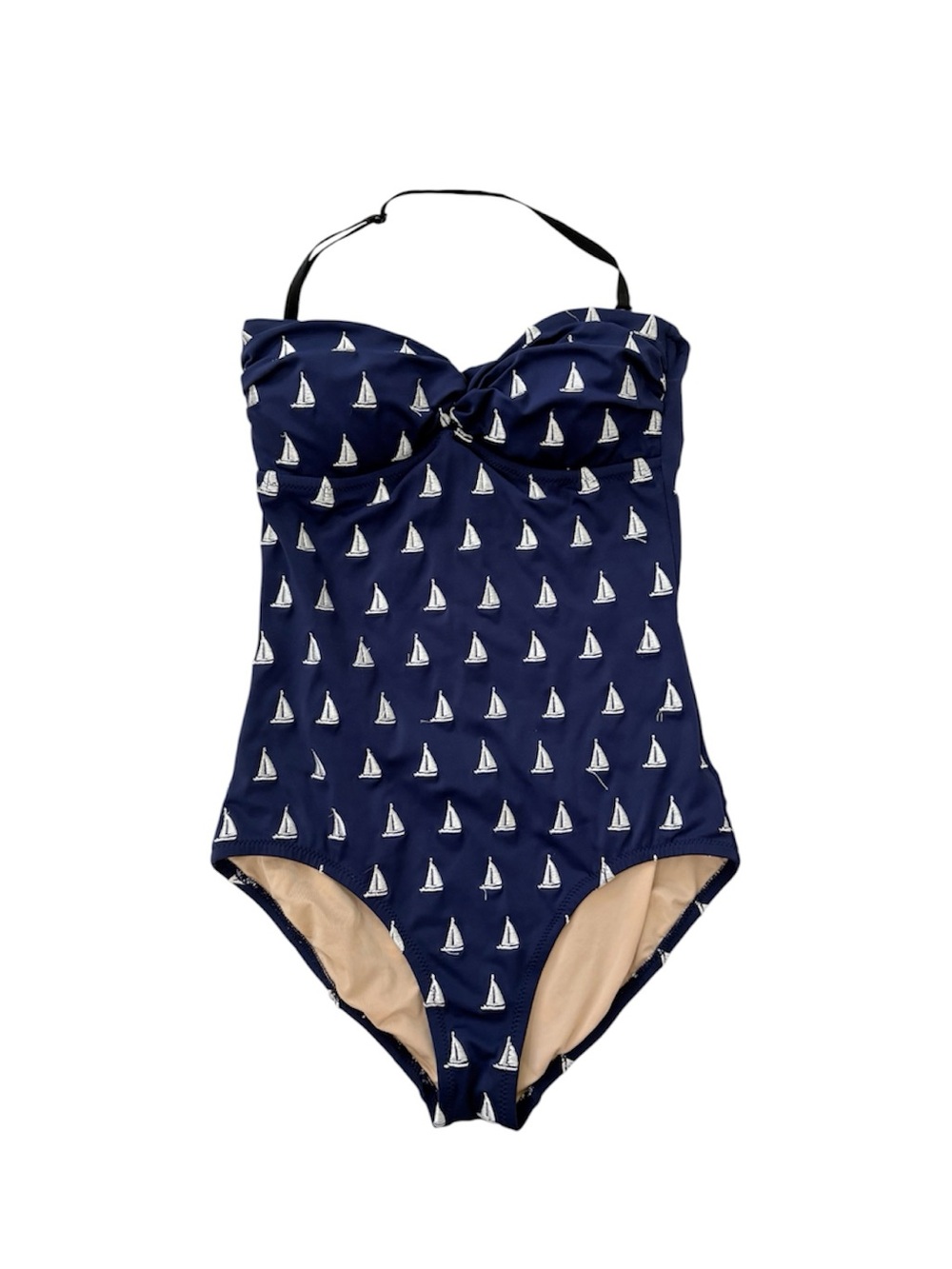J. Crew Navy Sailboat Print One-Piece Swimsuit